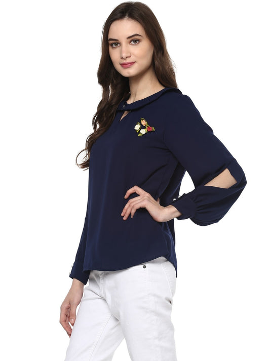 Pannkh Women's Floral Brooch Top