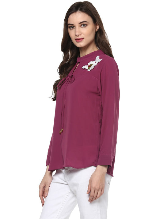 Pannkh Women's Floral Patch Top