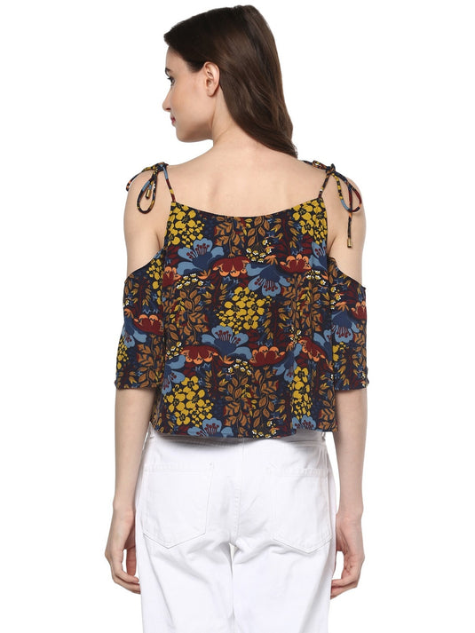 Pannkh Women's Floral Crop Top