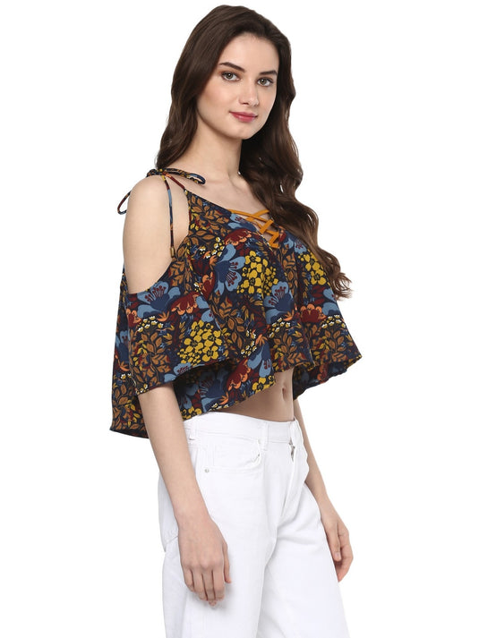 Pannkh Women's Floral Crop Top