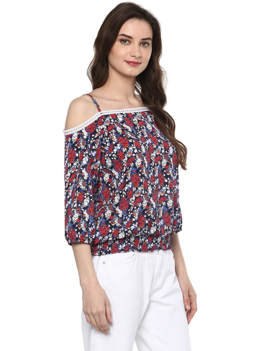 Pannkh Women's Floral Smoking Top