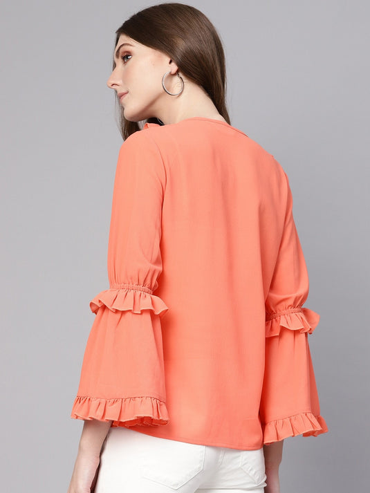 Solid Linear Frill Top