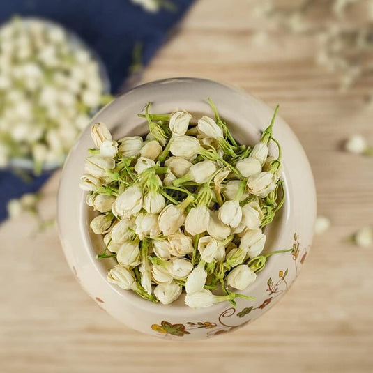 TEAFLOOR 100% Dried Natural Jasmine Buds Flower Tea: Antioxidant haven, Digestive friend in every cup || Perfect for self-care rituals || Whole Flower Buds, Caffein Free || 20g (Pack of 3) ||