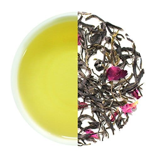 Teafloor Exotic Rose Green Tea | Loose Leaf Green Tea | Exotic Blend of Green Tea & Rose Petals | 100% Natural Organic Tea | Low Caffeine | Refreshing Sweet Rose Taste | Boosts Immune System | Darjeeling | 100 grams (3.5 oz) 40 cups