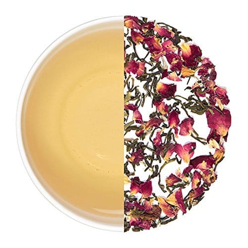 Teafloor Rose Green Tea | Loose Leaf Green Tea | Blend of Green leaves & Rose petals | Prevents Nausea and dizziness | Low Caffeine | Splendid Citrus Flavor | Assam & Darjeeling | 100 grams (3.5 oz) 40 cups