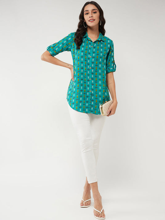 Printed Lounge Shirt Top