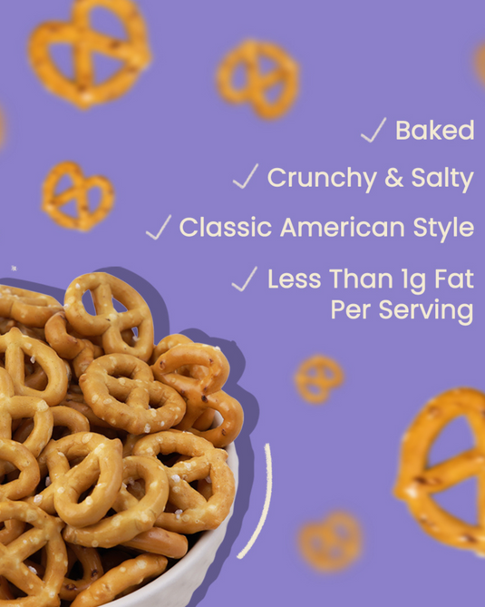 Atom Eats |  Salted Pretzel Mini Knots, Pack of 2, Classic American Style Mini Pretzel Knots for Snacking, 30 g each