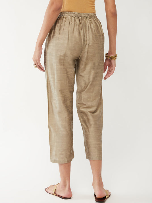 Solid Festive Straight Pant