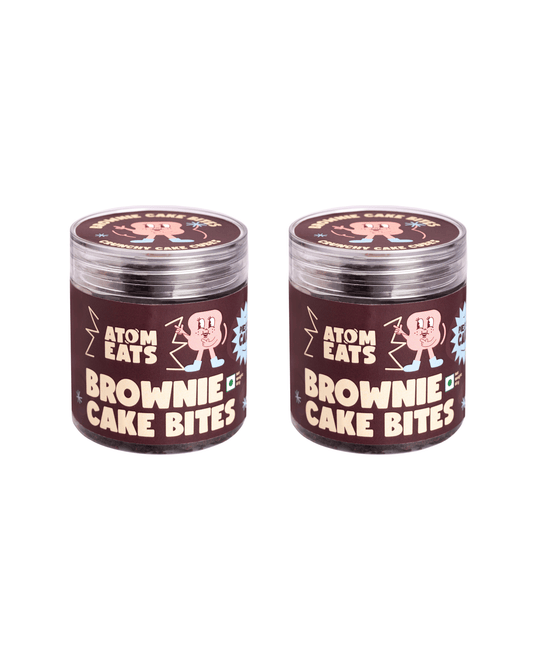 Atom Eats | Brownie Cake Bites, Pack of 2, Crunchy Brownie Cubes with Almonds and Cashews, 60 g each