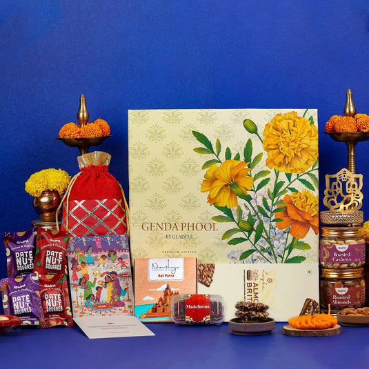 Royal Diwali Gift Hamper in Genda Phool by Gladful Box - 13 Products