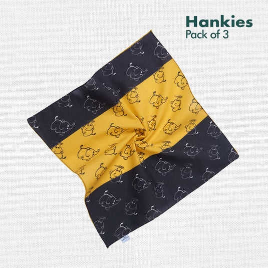 TMI! Too Motif Information! Unisex Hankies, 100% Organic Cotton, Pack of 3