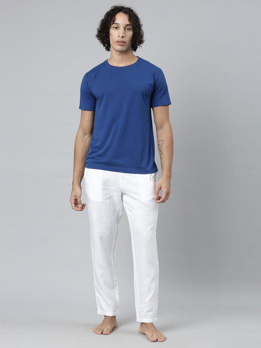 Ecentric-Mumbai Indians Official Men White Hemp Lounge Pant