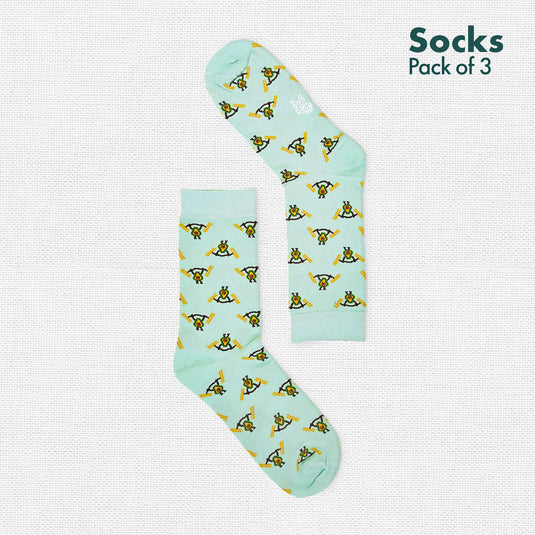 Foodgasm Series 1! Unisex Socks, 100% Organic Cotton, Crew Length, Pack of 3