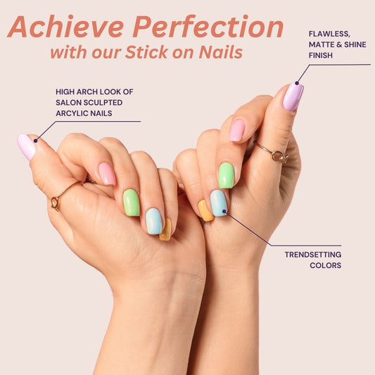 Sanfe Instant Stick On Nails - Heart