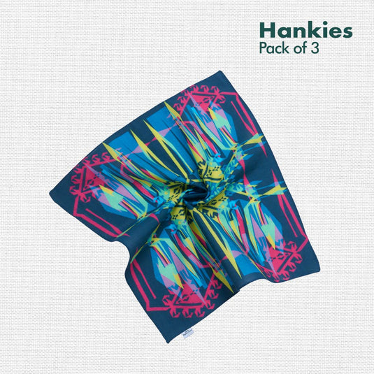 Abstract Of My Eye! Series 2! Unisex Hankies, 100% Organic Cotton, Pack of 3