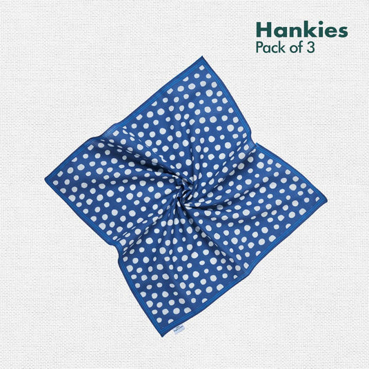 PTO! Polka Turn Over! Unisex Hankies, 100% Organic Cotton, Pack of 3