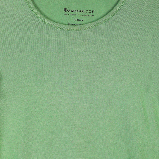 Bamboo Fabric Girl's Ruffled Shoulder Top | Anti-bacterial, Anti-viral Collection