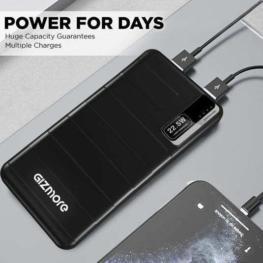 GIZMORE PD20KP2 20000mAh PD 22.5W Fast Charging Power Bank