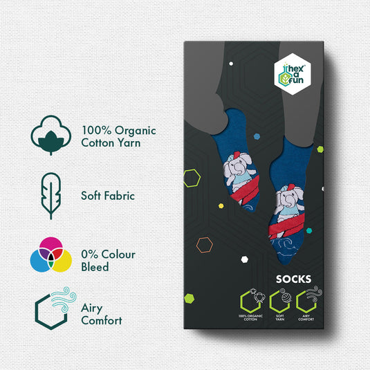 CEO! Chief Elephant Officer! Unisex Socks, 100% Organic Cotton, Ankle Length, Pack of 1