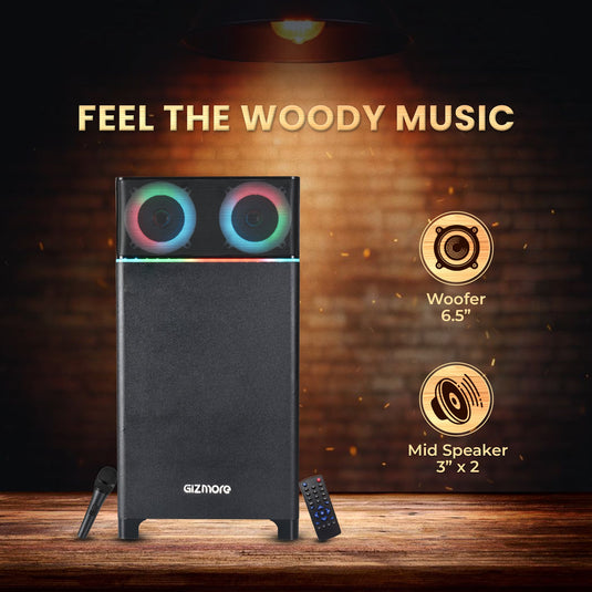 GIZMORE Trolley T4000 WOODY BASS 80 W Bluetooth Party Speaker