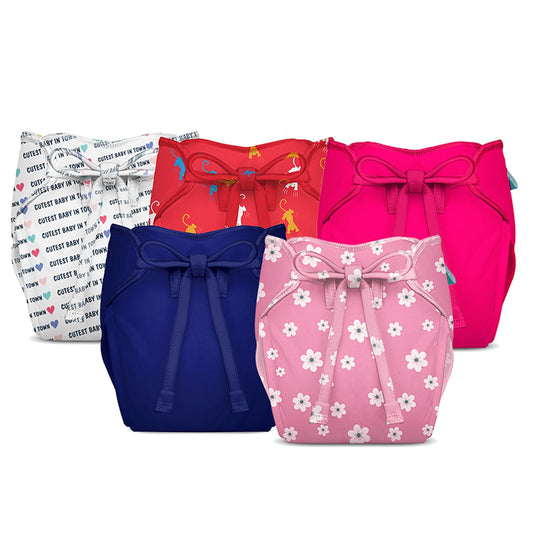 5 Piece Pack of New & Improved Smart Nappy for 0-3 months old Infants (Size XS)