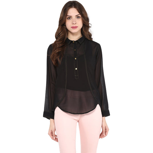 Golden Detailed Shirt Top