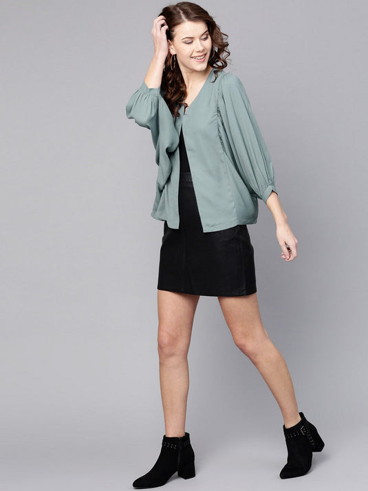 Solid Flared Cape Top