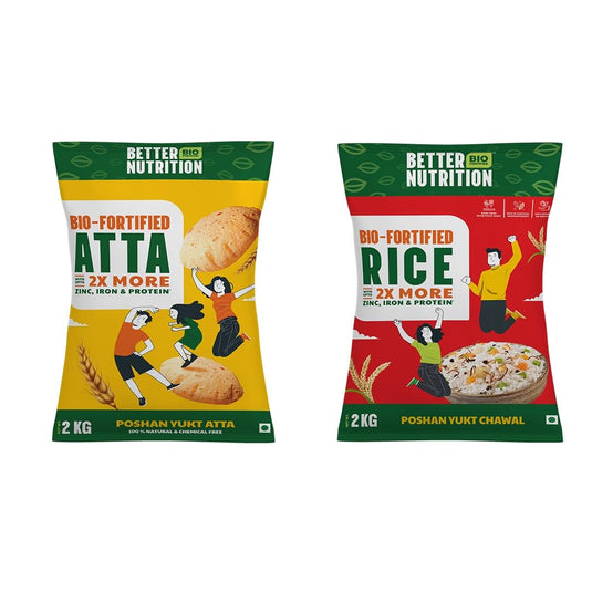 Better Nutrition Biofortified Rice and Atta 2kg Each