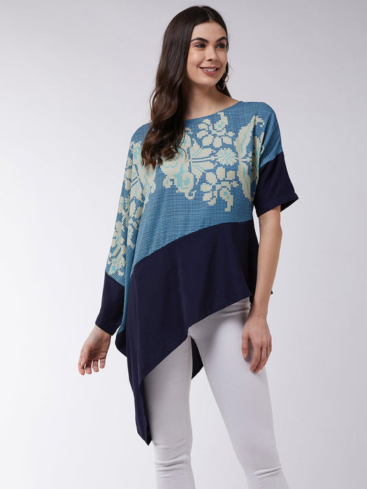 Asymmetric Printed Loose Top