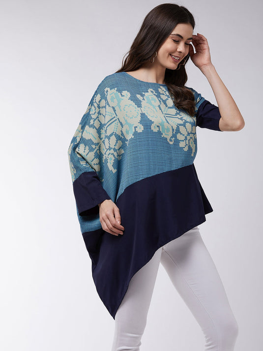 Asymmetric Printed Loose Top