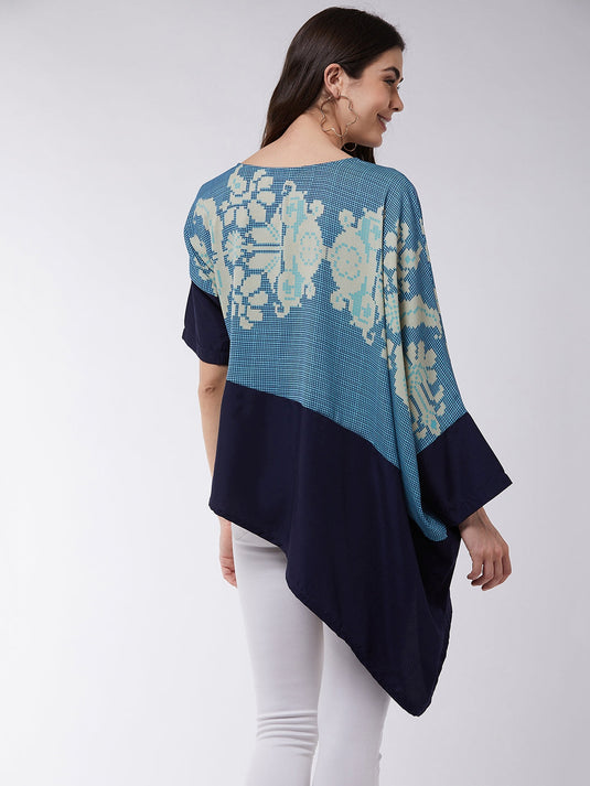 Asymmetric Printed Loose Top