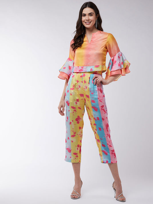 Candy Inspired Digital Printed Bell Sleeves Top