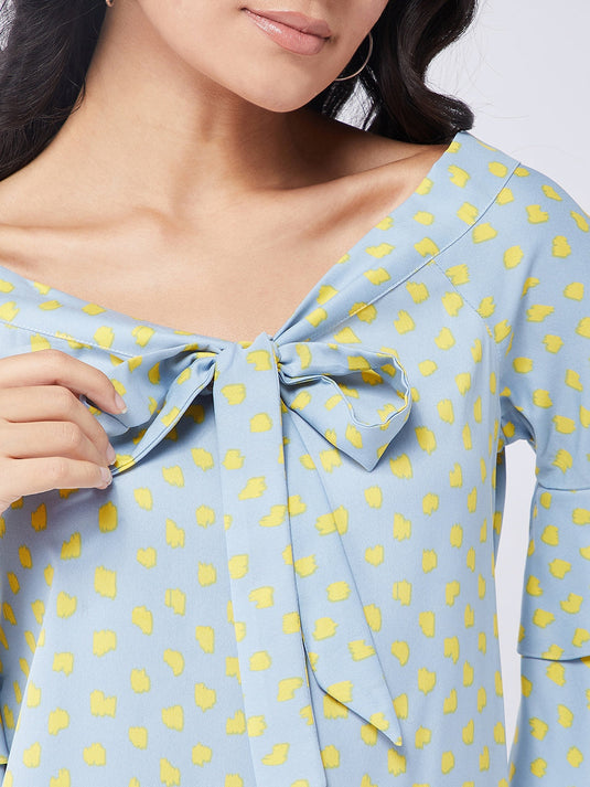 Pastel Polka Tie-Up Top