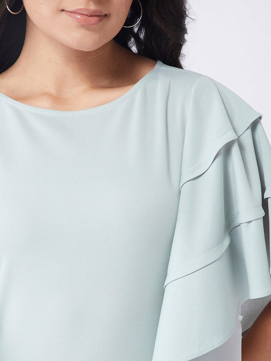 Solid Top With Stylish Sleeves