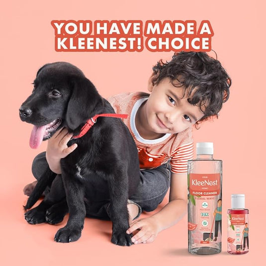 Kleenest Natural Eco-friendly Floor Cleaner Liquid 1 Litre ( Pack of 2)- Floral Wave