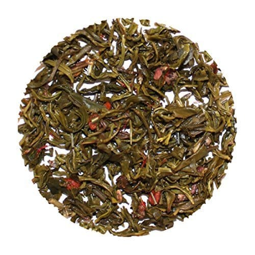 Buy 1 Get 1 Free Teafloor Pomegranate Medley Green Tea | Loose Leaf Green Tea | Fine Blend of Green Tea with Pomegranate | Fruity Flavor | Astringent Aftertaste | 100% Natural Organic | Low Caffeine | High Healing Properties | 100gm (3.5 Oz) 80 cups