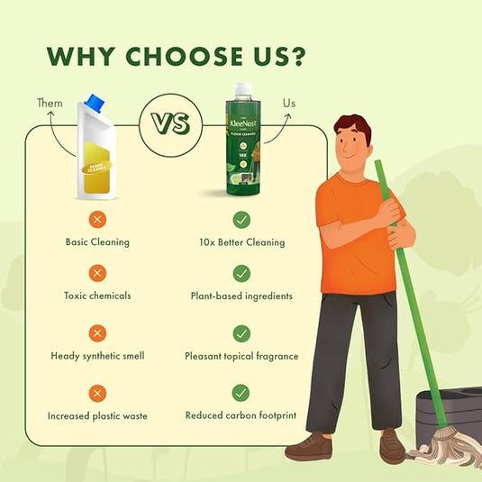 Kleenest Natural Eco-friendly Floor Cleaner Liquid 1 Litre (Pack of 2)- Tropical Breeze