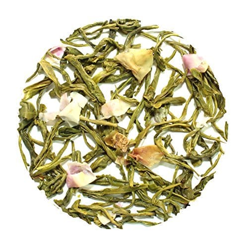 Teafloor Exotic Rose Green Tea | Loose Leaf Green Tea | Exotic Blend of Green Tea & Rose Petals | 100% Natural Organic Tea | Low Caffeine | Refreshing Sweet Rose Taste | Boosts Immune System | Darjeeling | 100 grams (3.5 oz) 40 cups