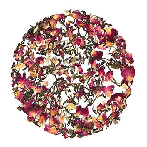 Teafloor Rose Green Tea | Loose Leaf Green Tea | Blend of Green leaves & Rose petals | Prevents Nausea and dizziness | Low Caffeine | Splendid Citrus Flavor | Assam & Darjeeling | 100 grams (3.5 oz) 40 cups