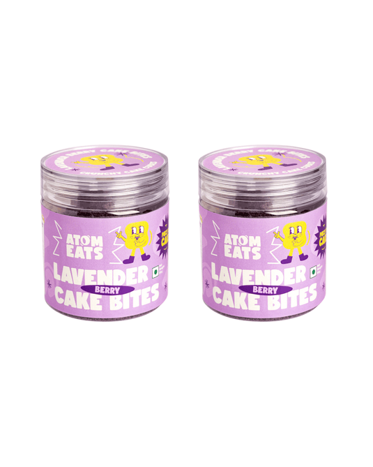 Atom Eats | Lavender Berry Cake Bites, Pack of 2, Crunchy Lavender Cake Cubes with a hint of Berries, 60 g each