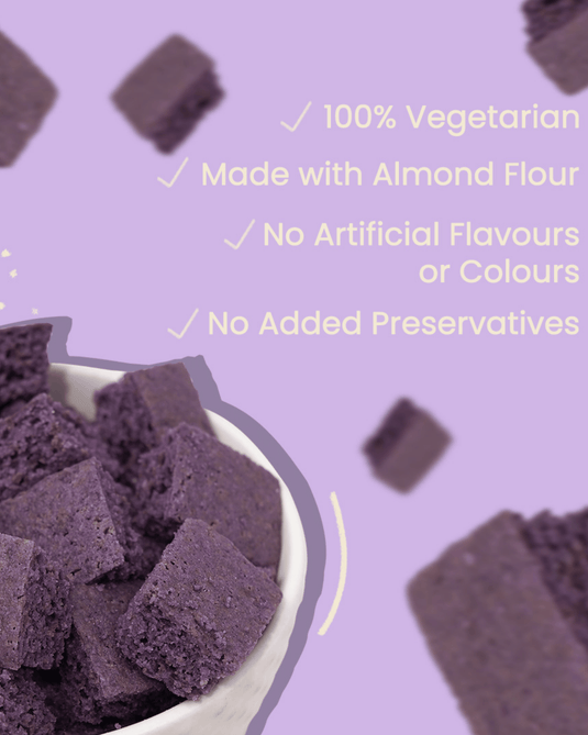 Atom Eats | Lavender Berry Cake Bites, Pack of 2, Crunchy Lavender Cake Cubes with a hint of Berries, 60 g each