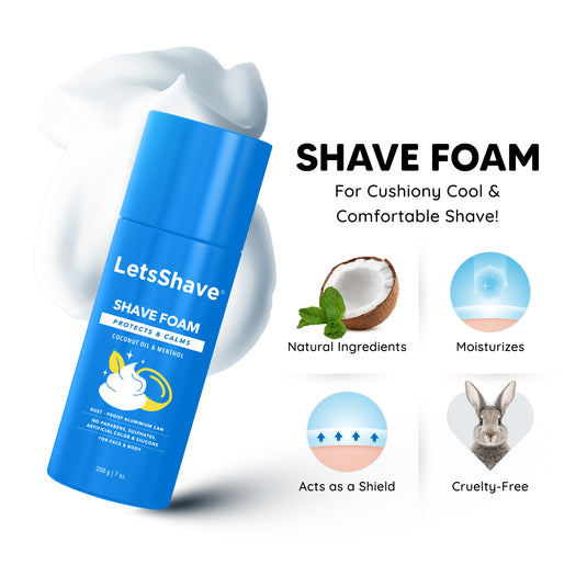 LetsShave Pro 4 Grooming & Shaving Kit for Men - 2 Shaving Blades with Razor, Shaving Foam, After Shave Balm 100ml, Travel Pouch & Razor Cap