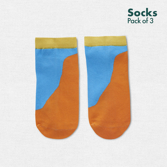 OG! Orange Gangster! Unisex Socks, 100% Organic Cotton, Ankle Length, Pack of 3