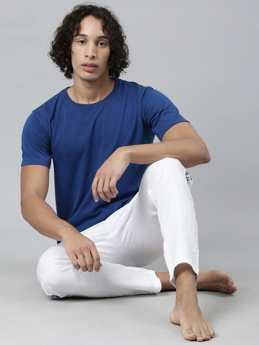 Ecentric-Mumbai Indians Official Men White Hemp Lounge Pant