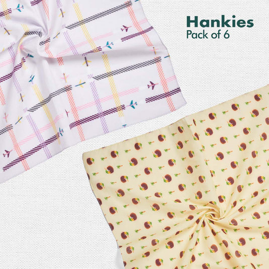 TBC! The Boss Collection! + Beach Please! Unisex Hankies, 100% Organic Cotton, Pack of 6