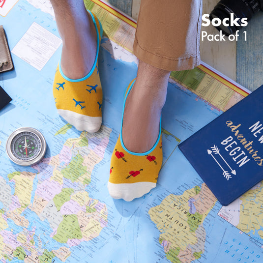 Catch Flights, Not Feelings! Unisex Socks, 100% Organic Cotton, No Show, Pack of 1