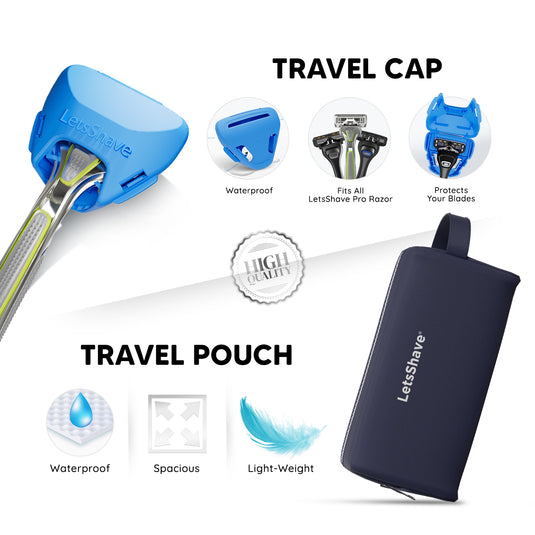 LetsShave Pro 6 Plus Lite Face & Body Shaving Razor Shaving Kit World's First 6-Blade Razor with Precision Trimmer - Razor + Shave Foam + After Shave Balm 30 ml + Travel Pouch + Razor Cap