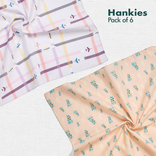 Travelicious! + TBC! The Boss Collection! Unisex Hankies, 100% Organic Cotton, Pack of 6