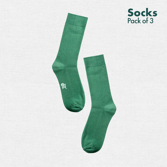 Minty Peach! Unisex Socks, 100% Organic Cotton, Crew Length, Pack of 3