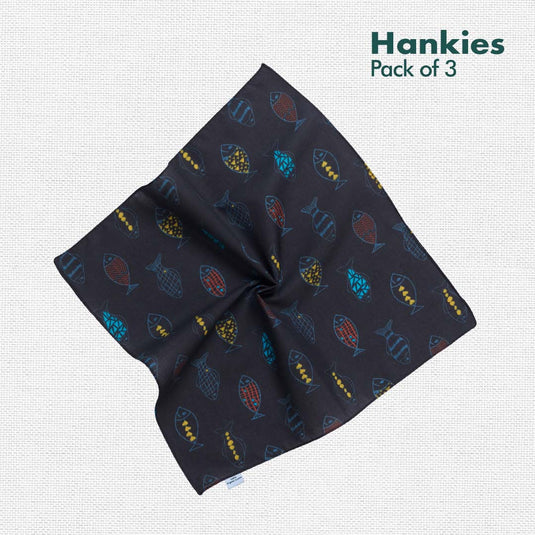 TMI! Too Motif Information! Unisex Hankies, 100% Organic Cotton, Pack of 3